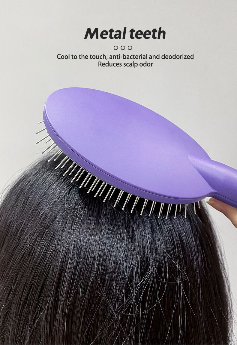 Pettine per massaggio elettrico Pettine per meridiani in pelle per capelli Pettine per la cura dei capelli Pettine per capelli sani Pettine per massaggio con vibrazione della testa per uso domestico_voghion.com