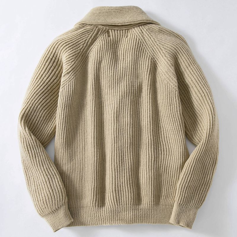 Herren-Strickpullover mit einfarbigem Umlegekragen und langen Ärmeln im 50er-Jahre-Stil, Trend SY0055_voghion.com