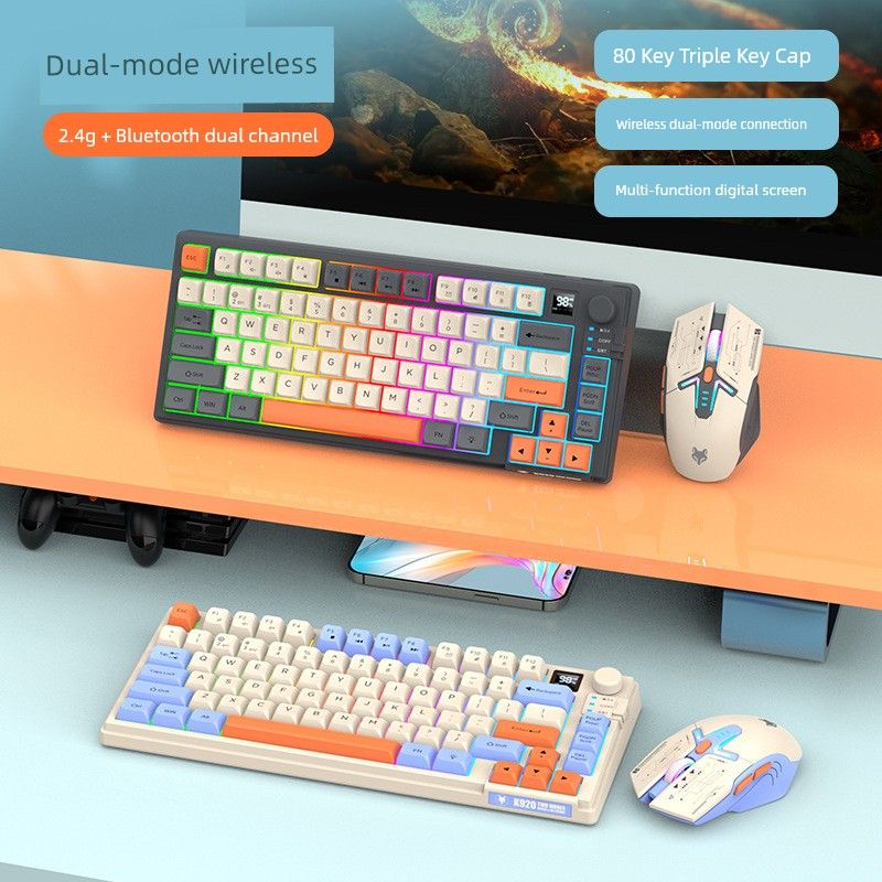 Sier Fox K920 Bluetooth vezeték nélküli billentyűzet és egér szett asztali számítógéphez, laptophoz, tablethez, otthoni használatra._voghion.com
