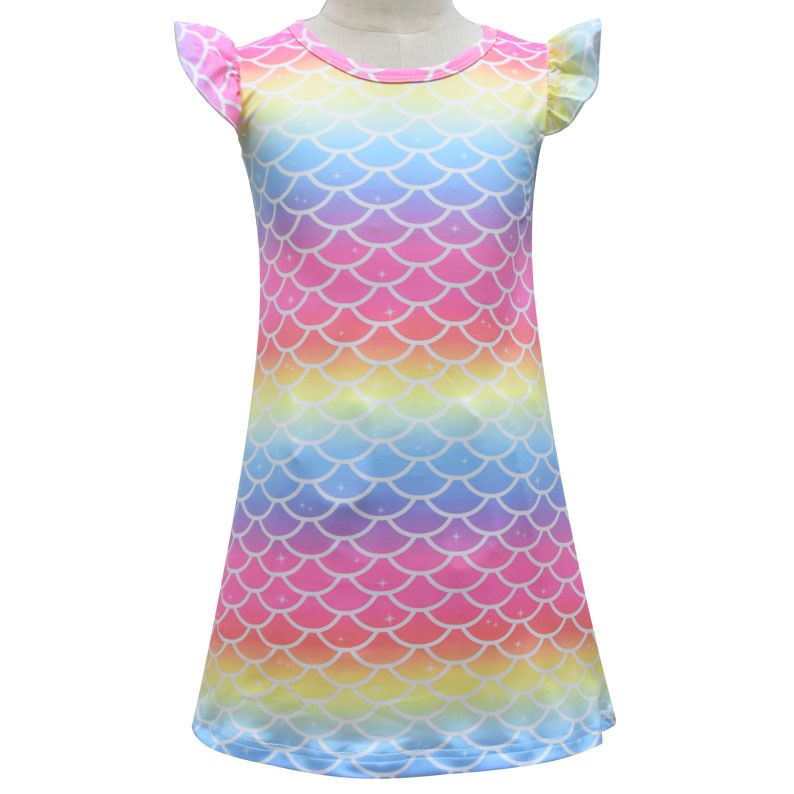 Dječja odjeća Dječja odjeća s motivom sirene Djevojačka haljina Spavaćica od ledene svile_voghion.com