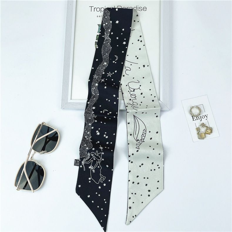 Frühling Herbst Mode Tarot Marke Zwölf Konstellationen Kleiner Schal für Frauen in Südkorea, Schmaler Langer Gestreifter Schal,_voghion.com