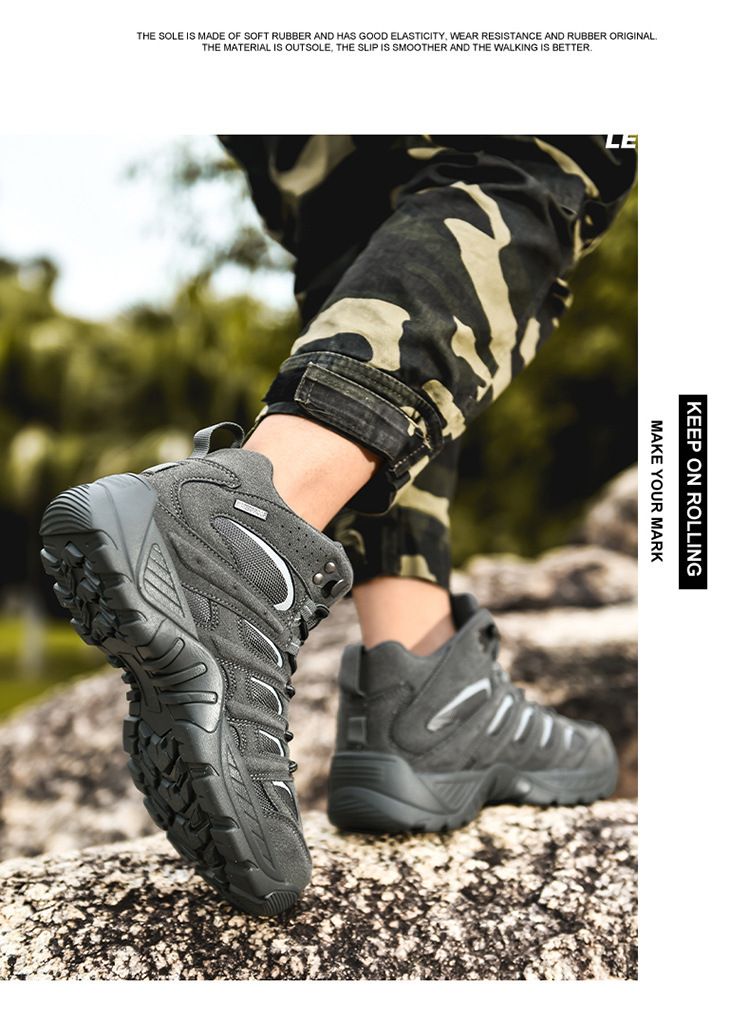 Bottes militaires tactiques pour hommes – Chaussures de randonnée légères et durables pour terrains extrêmes, entraînement et camping – Tailles 40 à 47. Chaussures grande taille_voghion.com
