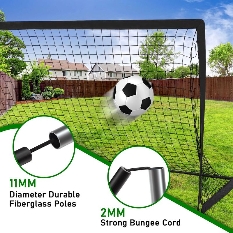 Poartă de fotbal portabilă 9x5ft cu plasă - Poartă de fotbal pliabilă cu instalare rapidă (2,7m x 1,5m)_voghion.com