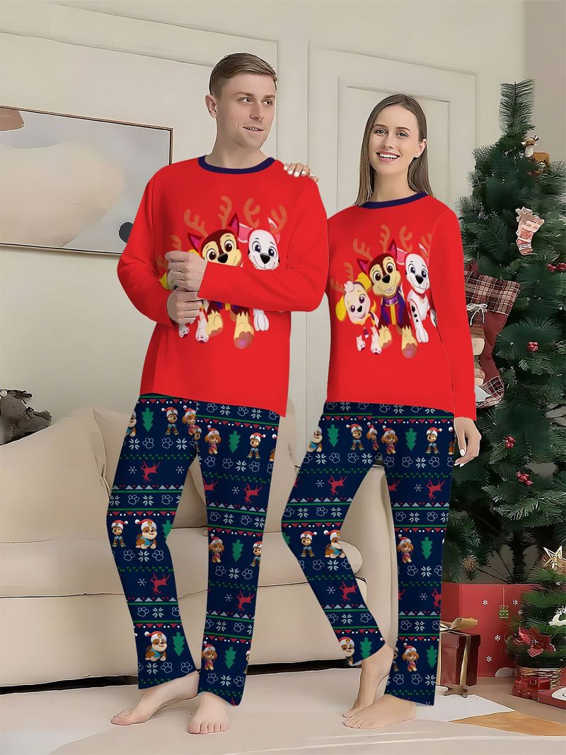 Tenues de Noël assorties pour toute la famille, imprimées en 3D : ensembles pull-over parent-enfant, manches longues et pantalons festifs, prêts pour les photos de fêtes._voghion.com