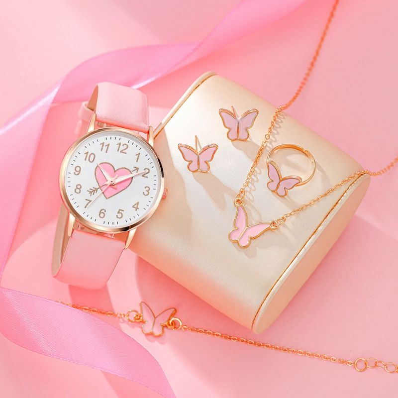 Couple Watch & Bracelet Set - Arrow Through Heart Matching Jewelry (Japanese Quartz, Gift Box)_voghion.com