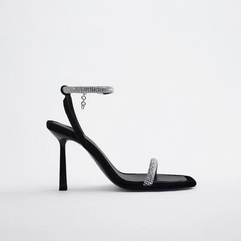 Sandales Feng Shui minimalistes avec chaîne suspendue en diamant, chaussures à talons hauts et fins, grande taille, nouvelle collection été 2023, Cx pour femmes_voghion.com