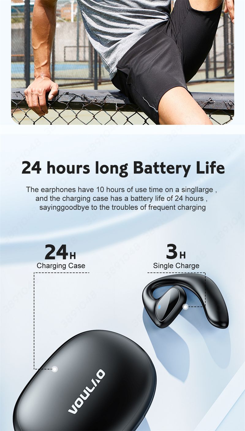 Bluetooth headset with microphone wireless headset Sports waterproof headset Noise reduction headset hook Hi-fi headset_voghion.com