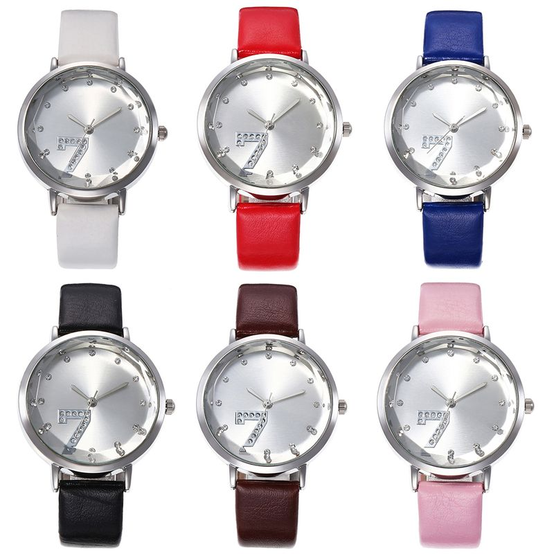 Yamaler moda donna strass quadrante rotondo numero arabo 7 orologio da polso analogico al quarzo_voghion.com