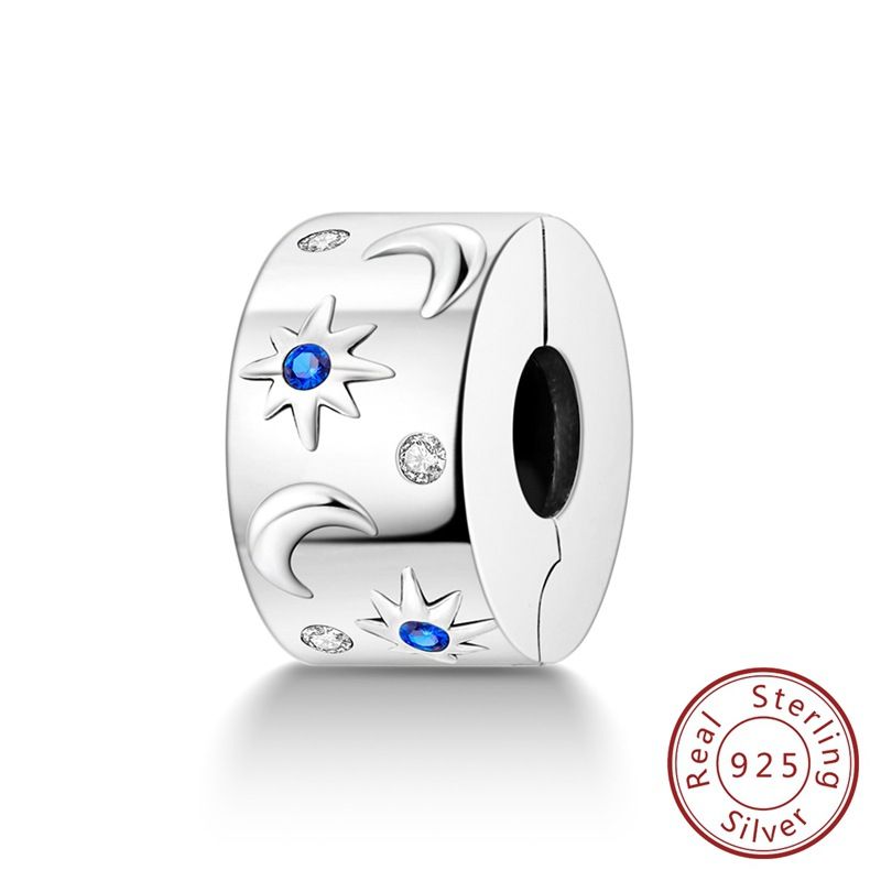 Gioielli da donna in argento sterling 925, a forma di cuore eterno, con tappo in gomma, clip fissa, fibbia di posizionamento, ciondolo con perline, accessori per gioielli fai da te_voghion.com