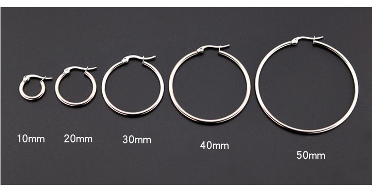 Simple stainless plain ring exaggerated large for men and women, high-end feeling, titanium steel fashionable ear buckle_voghion.com
