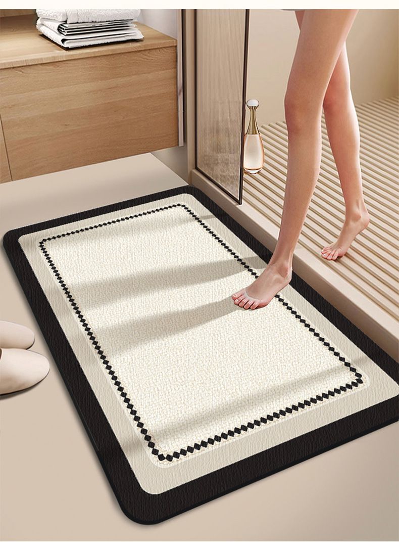 Hausgarten, moderne, einfache Badezimmer-Bodenmatte, weiche Kieselalgen-Schlamm-Türmatte, wasserabsorbierende, rutschfeste Toiletten-Fußmatte, Toiletten-Schwellenmatte_voghion.com