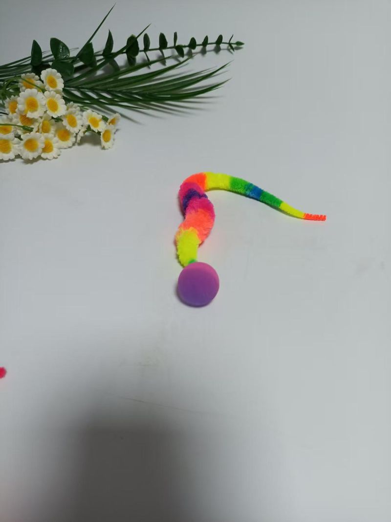New Pet Elastic Caterpillar Jumping Ball Teaser Wand Cat Self-Entertainment Toy_voghion.com