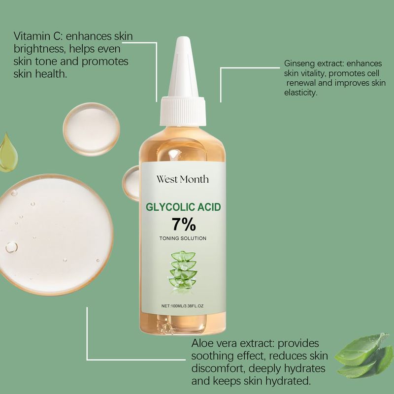 WEST MONTH Glycolic Acid Toner Water Temperature And Moisturizing Brightening Skin Refreshing Hydration_voghion.com
