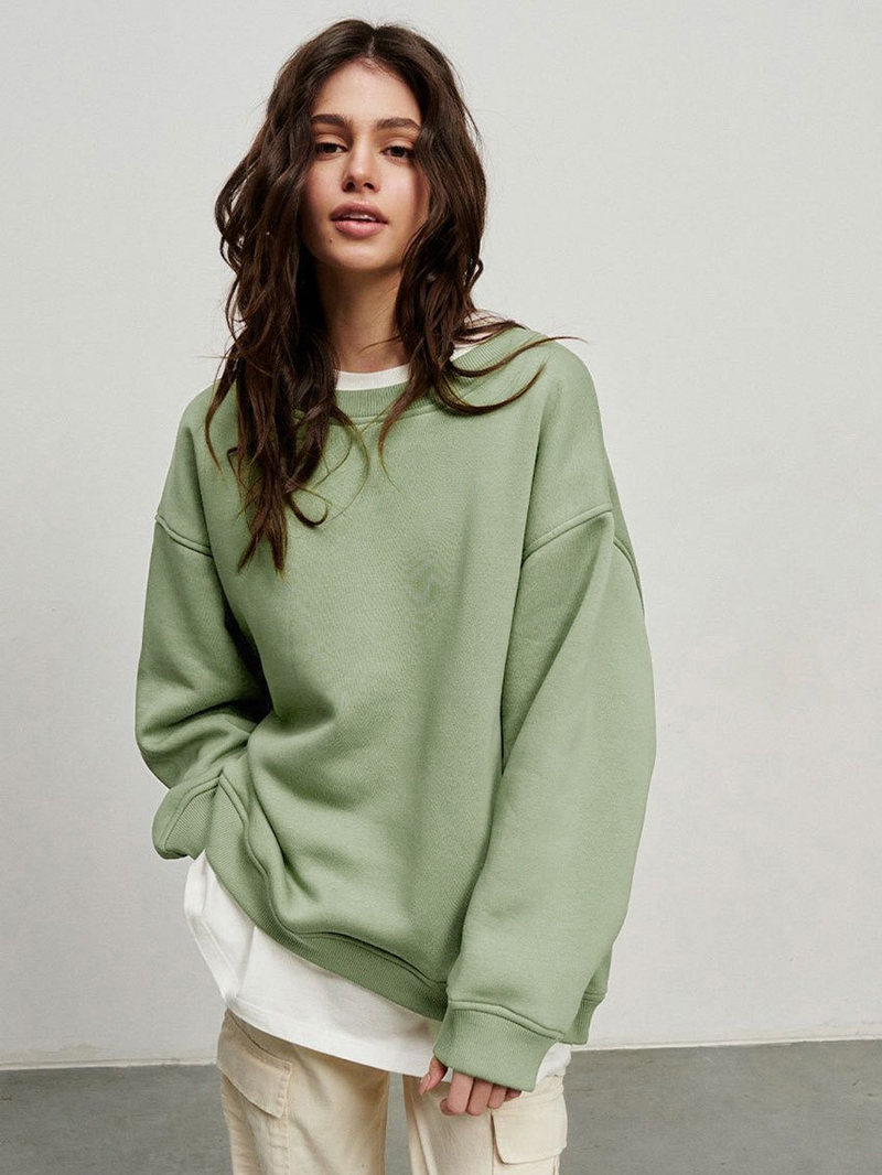 Robe femme col rond sweat à capuche ample femme_voghion.com