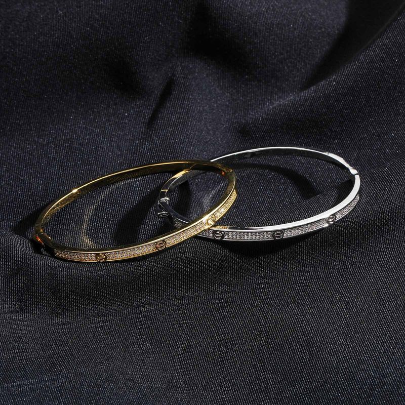 Unisex Hip Hop Neues zweireihiges Zirkonarmband Kupfer eingelegter Zirkon Männer und Frauen Hip Hop Armband Einfaches Trendarmband_voghion.com