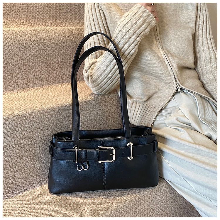 Tote Strukturierte Lässige Vielseitige Gürtelschnalle Schulter Nischendesign Pendlertasche_voghion.com