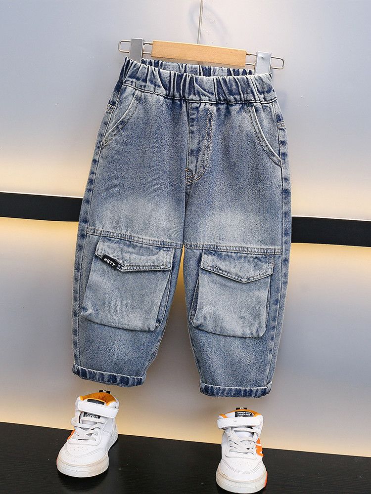 A8006 Blue Princess Pants Basic Style New Children's Miscellaneous European And American Jeans_voghion.com