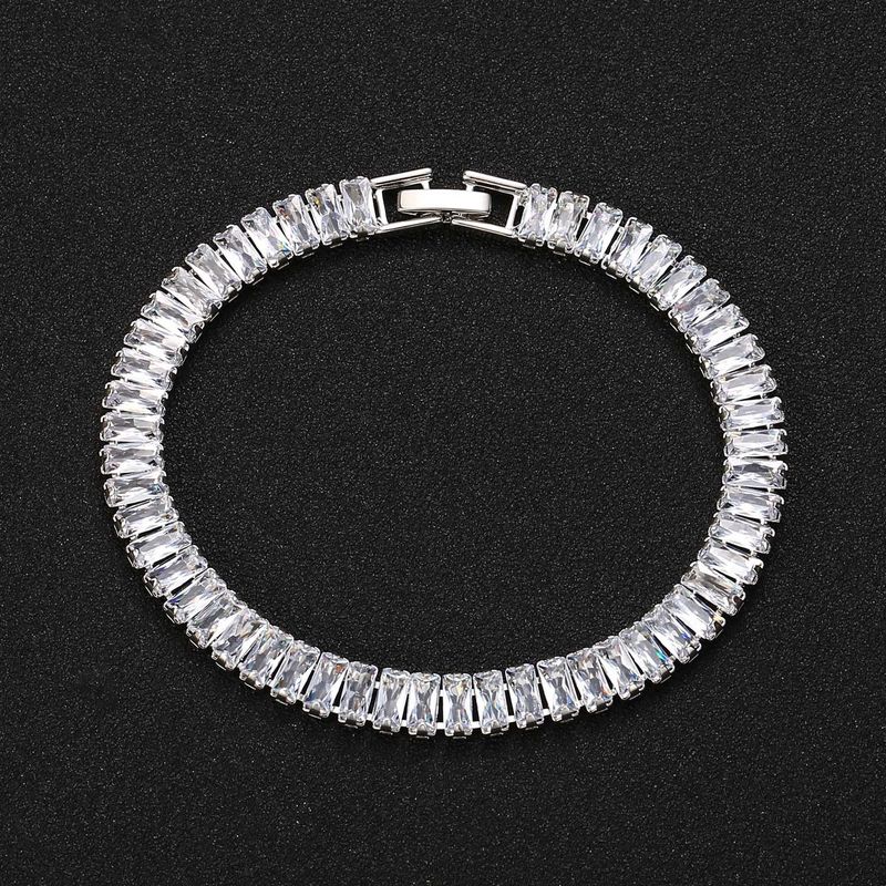 Women's Jewelry Trendy Cuban Link Chain With Full Zirconia Inlay, Minimalist Geometric Statement Necklace For Women And Men, Sizes 18-60cm_voghion.com