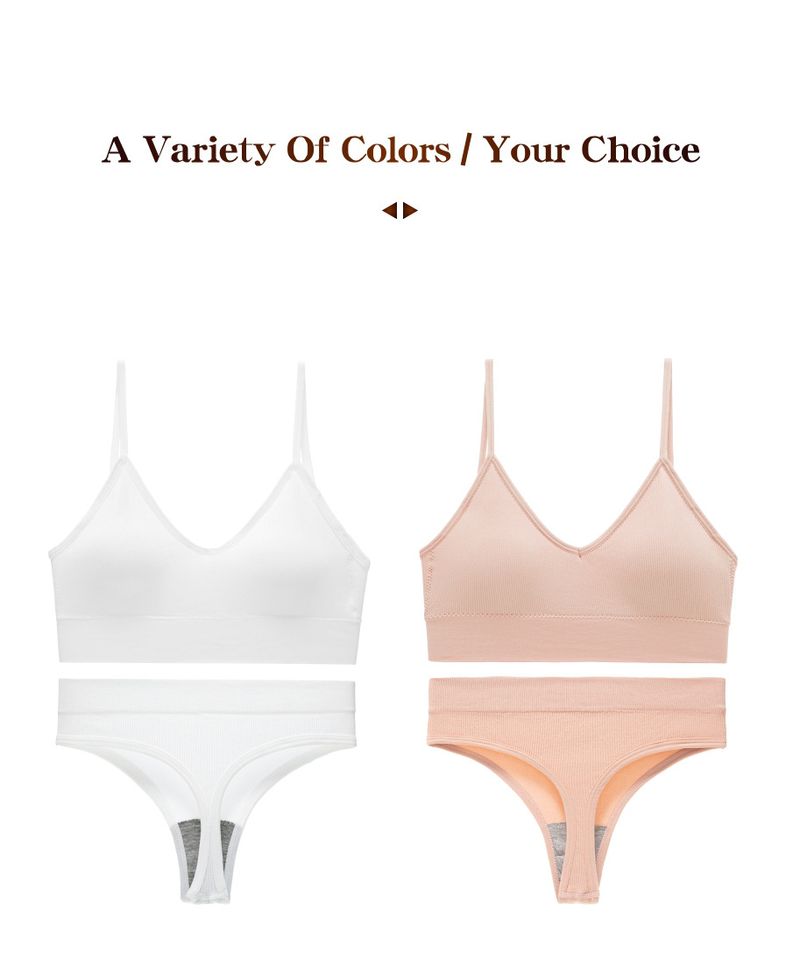 Women's Intimates Without Steel Ring Large Size Beautiful Back Adjustable Camisole Small Chest Gathered French T String Bra_voghion.com