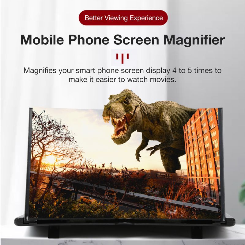 16 tommer 3D mobiltelefon skærmforstørrelsesglas HD videoforstærker stativ beslag med filmspil forstørrelse foldetelefon skrivebordsholder_voghion.com