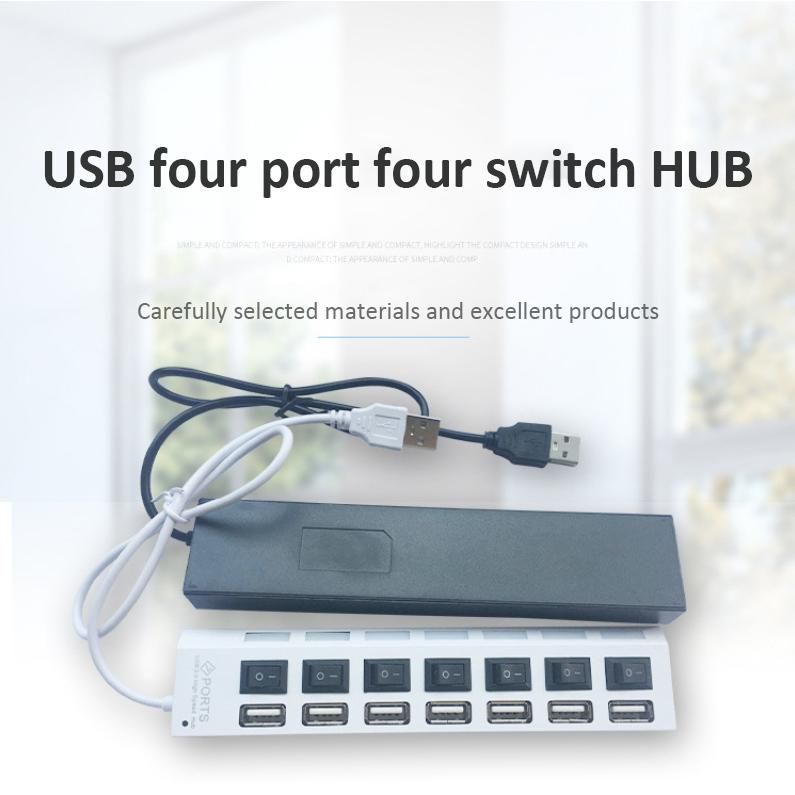 RYRA High Speed 4/7 Ports USB HUB 2.0 Adapter Expander Multi USB Splitter Multiple Extender z przełącznikiem 30CM Kabel do komputera PC Laptop XYZ_voghion.com