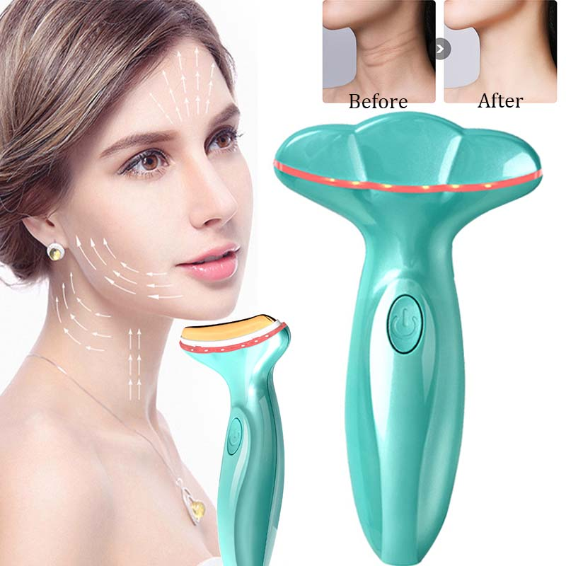 LED Thermische Nek Trillingen Massage Hoofd Huidverjongende Lifting Schrapen Massager Draai Verminder Dubbele r 70% korting_voghion.com