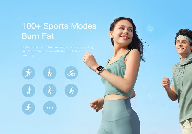 SENBONO ZL54CJ Square Kvinne BT Ring Hjertefrekvens Sportsmodus Fitness Tracker Vanntett smartklokke Mann IOS Android_voghion.com