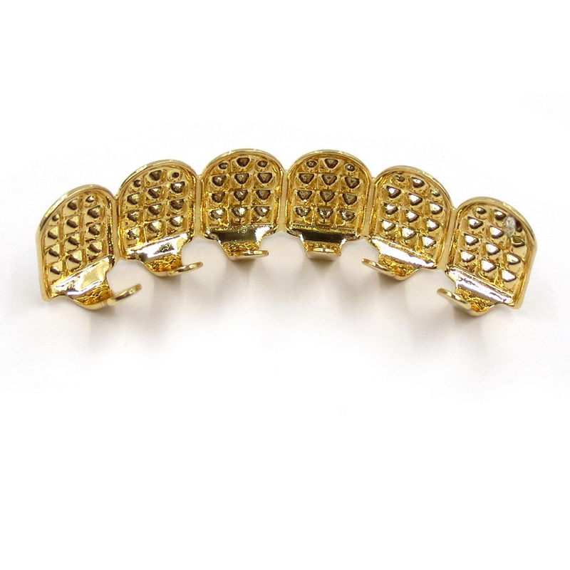 Griglie decorative per denti da adolescente Hip Hop placcate in oro con diamanti_voghion.com