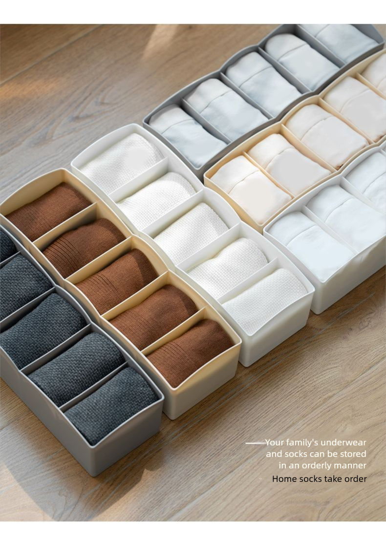 Sockenbox für den Haushalt mit Fächern, Schublade, schimmelresistente Kunststoff-Aufbewahrungsbox für den Schreibtisch zur Klassifizierung verschiedener Gegenstände_voghion.com