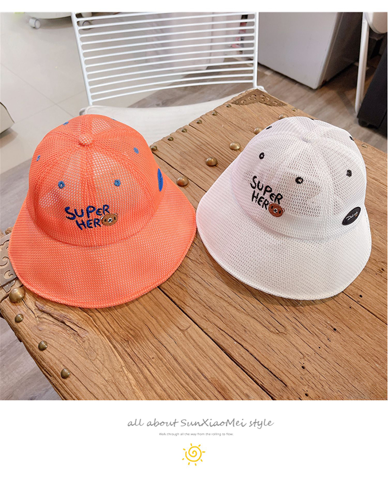 Baby Big Brim Mesh Bucket Hats Summer Breathable Sun Cap for Boys Girls Cartoon Beach Bob Children Fisherman Caps Outing_voghion.com