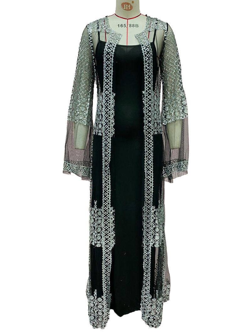 2025 New Women's Hot Stamping Sexy Shawl Two-piece Set For Banquet Fashion Evening Dress_voghion.com