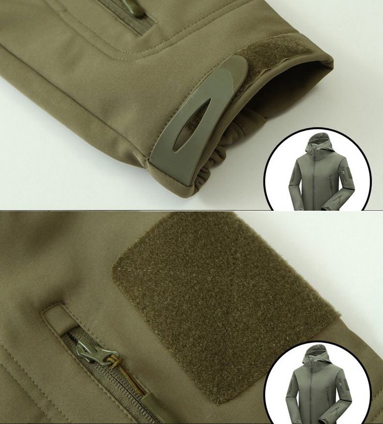 Men's Autumn Winter SoftShell Fleece Waterproof Jackets Male Hood Coats Fishing Hiking Camping Climbing Skiing Pants_voghion.com