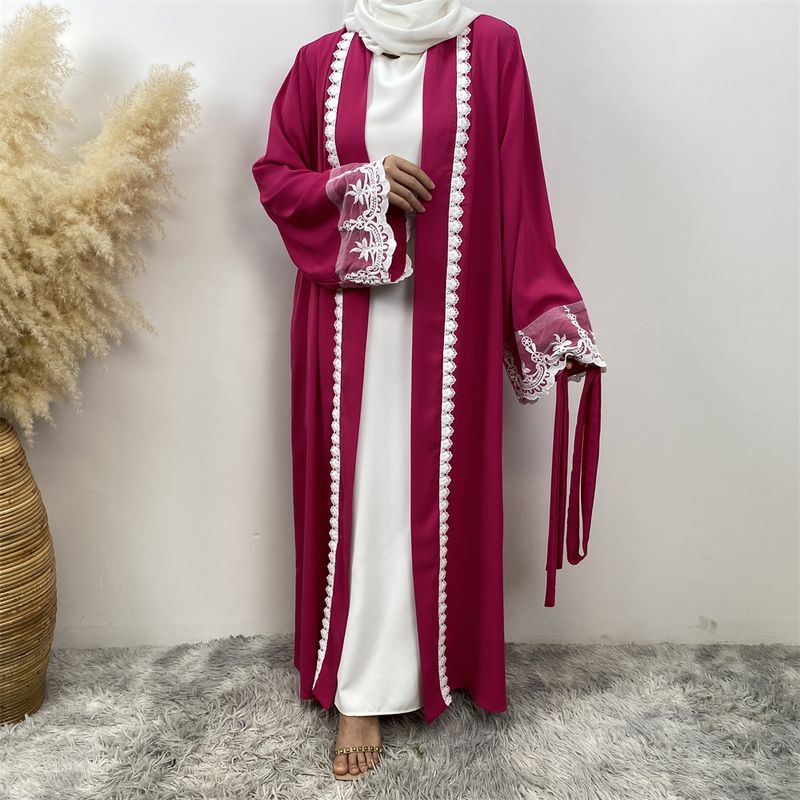 Nueva Abaya musulmana de encaje de Dubái, vestido islámico Nida, moda con bolsillo, túnica larga informal para mujer, ropa turca Eid, caftán marroquí_voghion.com