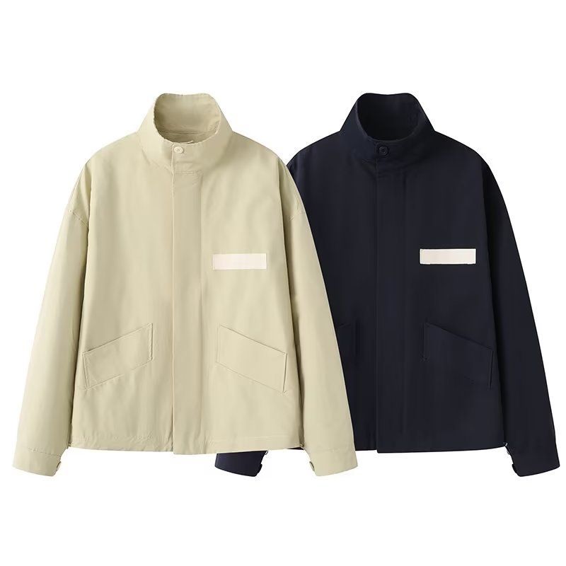 Women's outerwear new fashionable contrasting color loose and versatile temperament casual windbreaker_voghion.com
