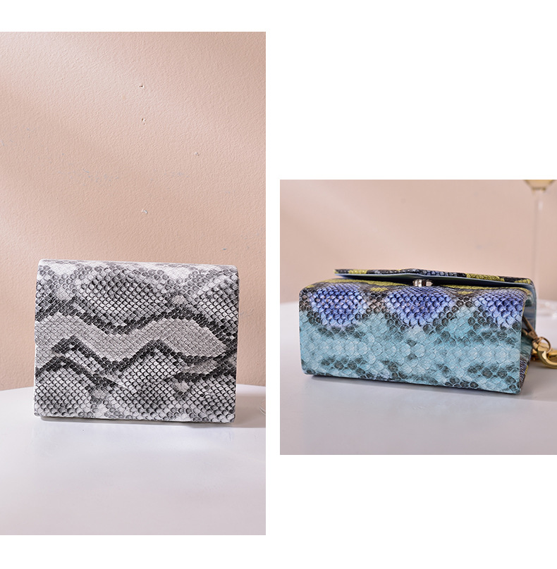 Creative niche trend snake print bag chain animal print bag cross-border women's dinner bag party _voghion.com