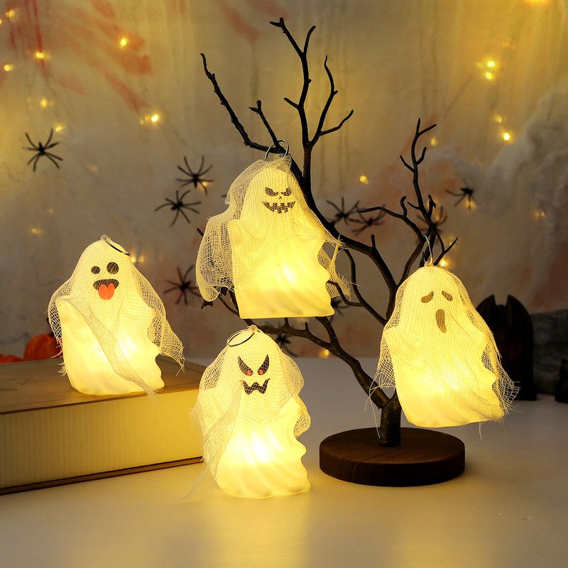 Halloween Ghost Decorations - Spooky Gauze Ghost Hanging Ornaments For Halloween Party, Trick Or Treat, Haunted House Decor (Set Of 4 Styles)_voghion.com