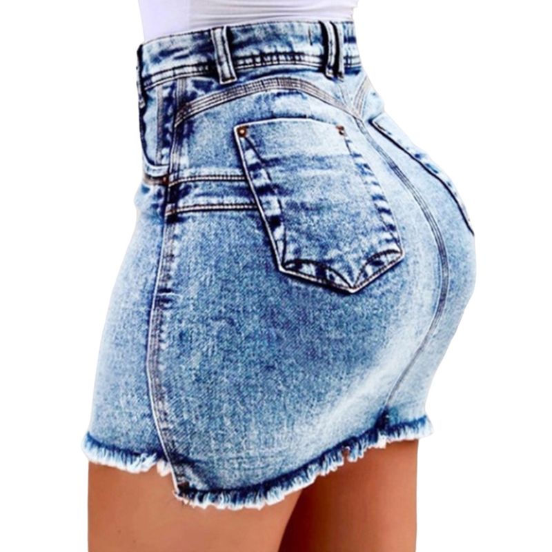 Heißer verkauf A-Line Sexy Vintage Denim Röcke Für Frauen 2024 Sommer Elastische Bodycon Schlank Hüfte Mini Kurzen Kleid Koreanische Mode weibliche_voghion.com