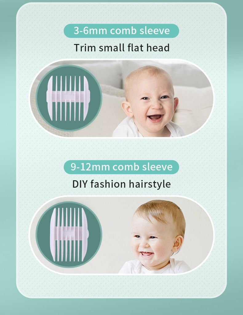 Baby Hair Clipper Rechargeable – Ultra-Quiet Kids Hair Trimmer With 3 Guard Combs, Cordless & Waterproof For Infants/Toddlers, Painless Rounded Blades_voghion.com