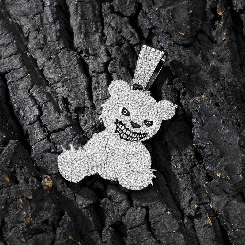 Smiling Unique Panda Necklace Fashion Hip-Hop Cuban Chain Jewelry For Men_voghion.com
