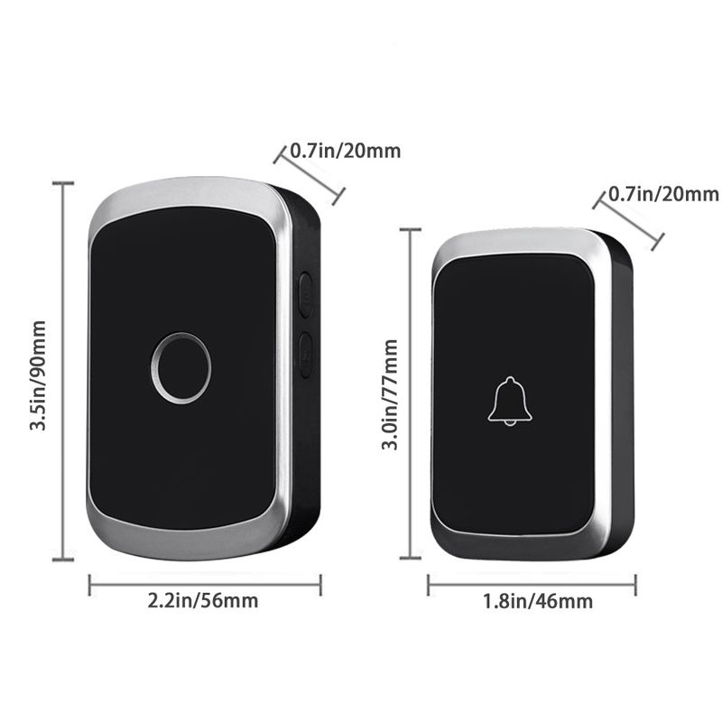 Campanello wireless impermeabile AC 100V-240V Spina UE Campanello con telecomando intelligente con batteria inclusa, spina e_voghion.com
