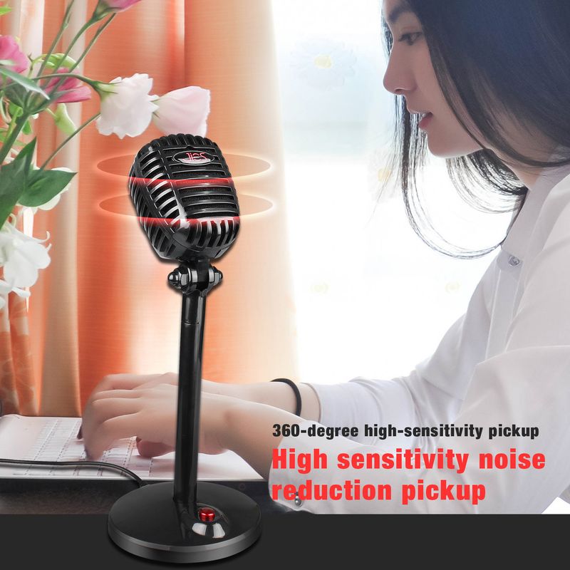 New computer with rotatable USB microphone, driver free voice chat device, video conference microphone_voghion.com