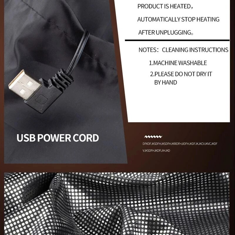 Chaleco calefactable grueso de 9 piezas para hombre, con tinta fina de piedra, USB, informal, de talla grande_voghion.com