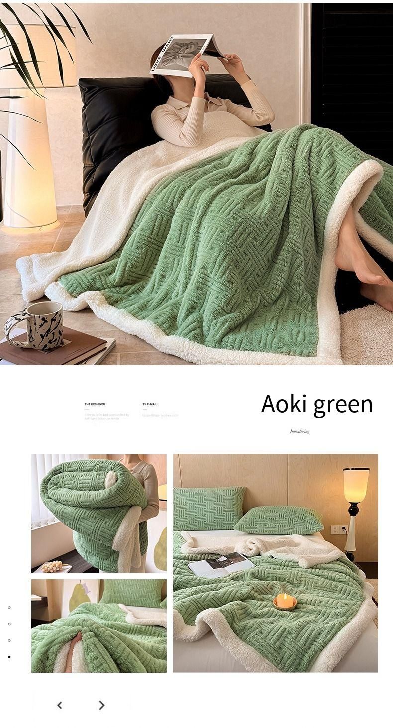 2025 New Jacquard Shu Cotton Wool Lamb Wool Blanket Gift Thickened Blanket_voghion.com