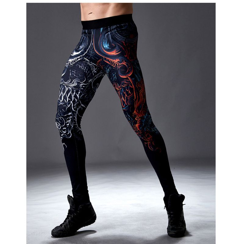Men's Fitness Long Quick-Dry Training Running Sports Compression Basketball Bodybuilding Yoga Pants Base Layer_voghion.com