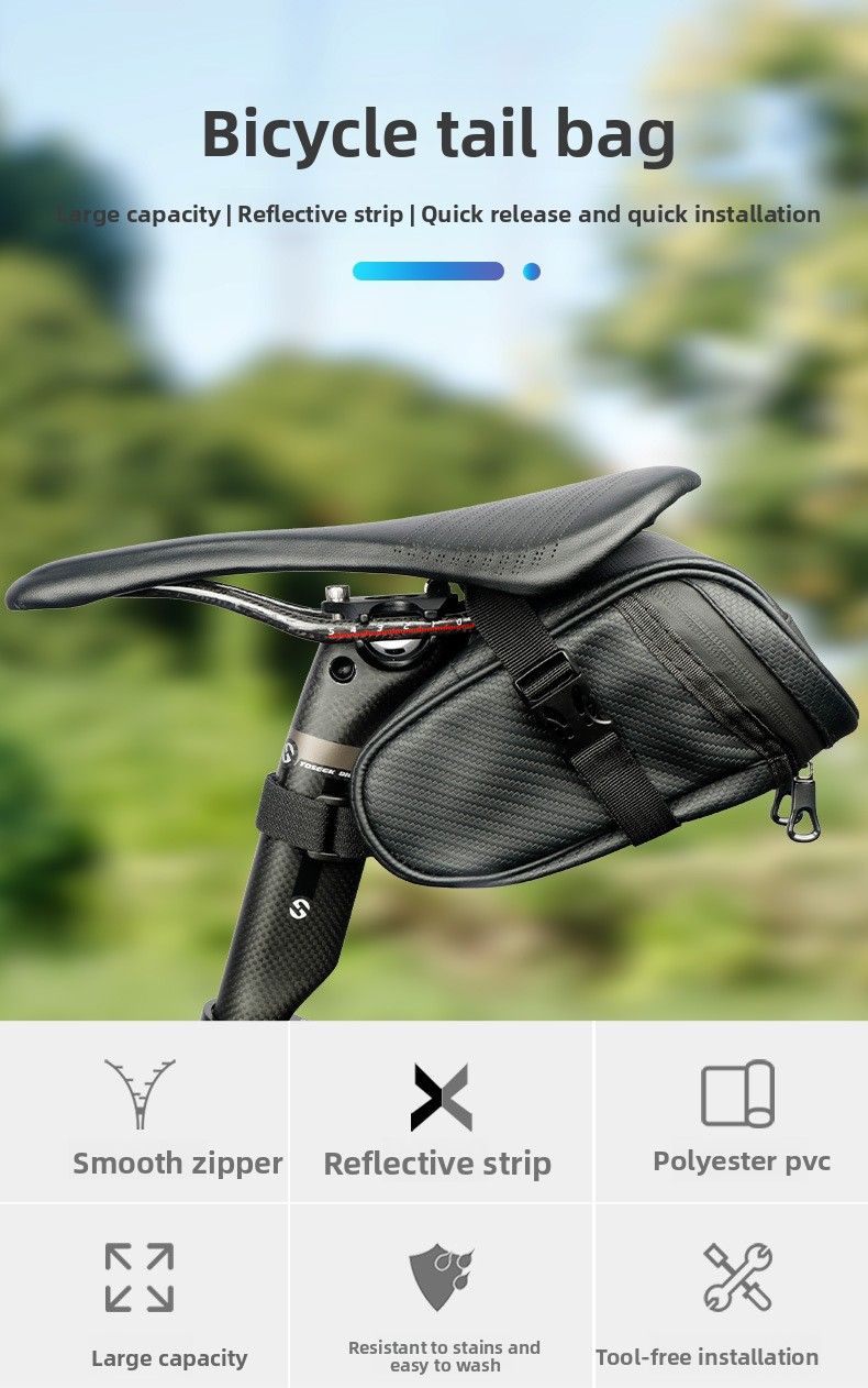 Selle de vélo de route, selle de vélo de montagne, grande capacité, sac à outils en PVC, coussin de siège_voghion.com