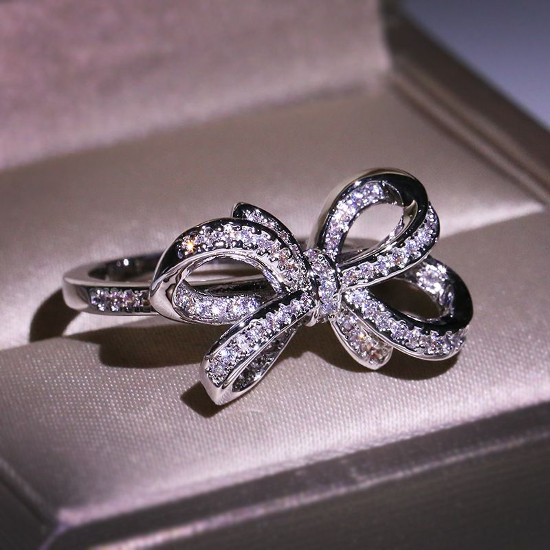 Bague nœud papillon simulé en carats, bijou de fiançailles luxueux pour une personnalité mondaine_voghion.com