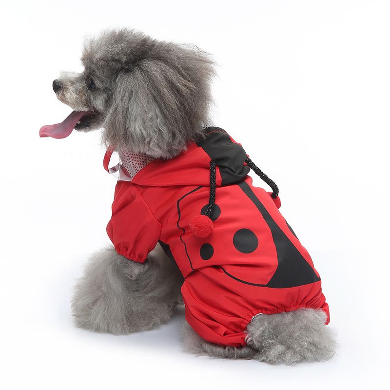 Haustier Vierbeiner Kleine Brust Zurück Reflektierende Hund Regenmantel Taille Tasche Schwanz Ente Stil_voghion.com