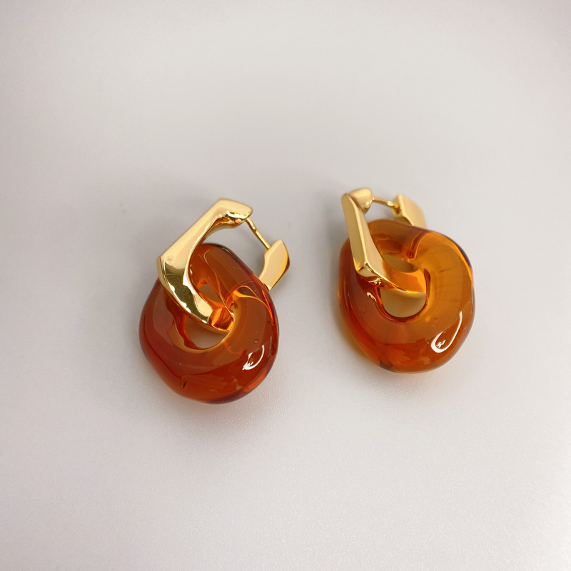 Nuovi orecchini alla moda staccabili per le donne, a forma di U irregolare con pendente in vetro, accessori per le orecchie alla moda_voghion.com