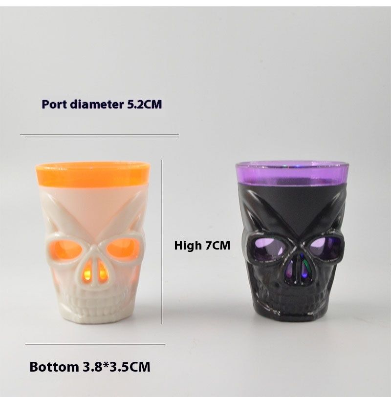 Tazza luminosa di Halloween, teschio, bar, KTV, forniture per feste, bicchieri di plastica per bevande, decorazioni, oggetti di scena_voghion.com
