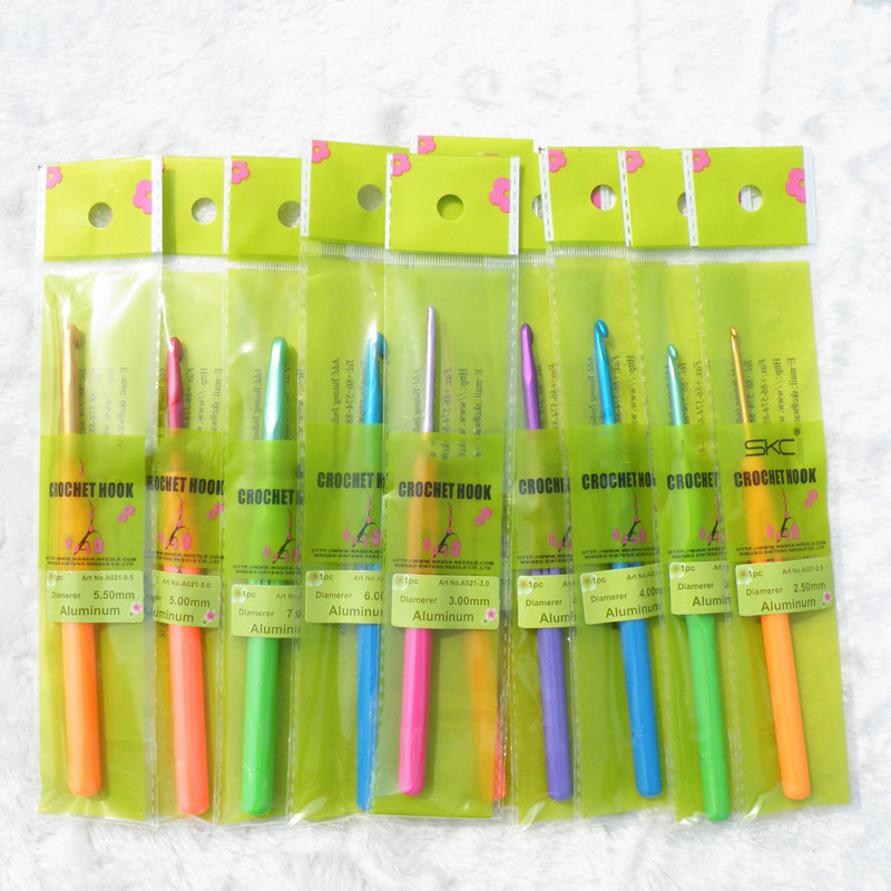 10Pcs/Set Crochet Hook Set Sweater Needle Knitting Tools Aluminium Oxide Plastic Shank Coloured Crochet Hooks_voghion.com